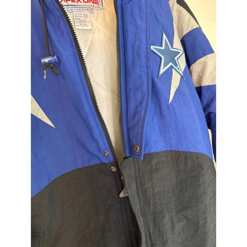 Vintage Dallas Cowboys Apex One NFL Pro Line Puffer Jacket Hood Big Star  XL￼ - Picture 11 of 16
